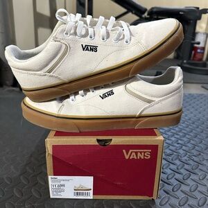 Vans Seldan White and Brown Classic Sneakers